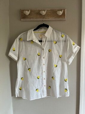 Maeve Women's White and Yellow Blouse
